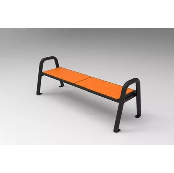 Zahradní lavice PROFICITY Kovová lavice bez zádové opěrky Spartan Prestige Barevná kombinace: Mahagon