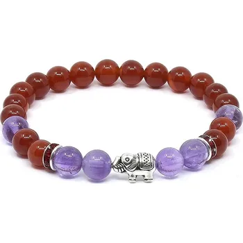 Náramek Mijabijoux Náramek z minerálů karneol a ametyst MB00196