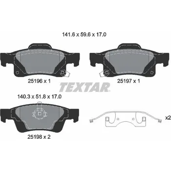 Brzdová destička Sada brzdových destiček, kotoučová brzda TEXTAR 2519603