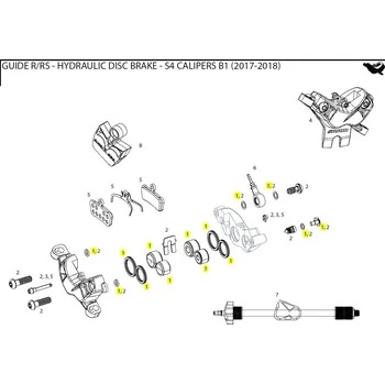 Brzda na kolo DISC BRAKE CALIPER PISTON KIT - (INCLUDES 2-16MM &2-14MM CALIPER PISTONS, SEALS & O-RINGS) (Caliper Piston Kit (includes 2-16mm & 2-14mm caliper pistons, seals & orings) - Guide R, R)