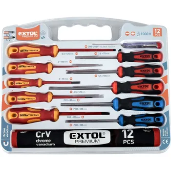 Ruční nářadí šroubováky kombinovaná sada se zkoušečkou 11ks, CrV