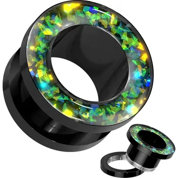 Šperk Šperky4U Ocelový tunel s opálem - TN01146-16