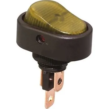Přepínač mini dvoupolohový oválný žlutý