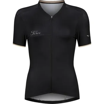 cyklistický dres Force dres GOLD LADY krátký rukáv (černá/zlatá)