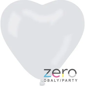 Balónek Balónky nafukovací pr. 25 cm, 20 ks SRDCE (pastel) - bílé