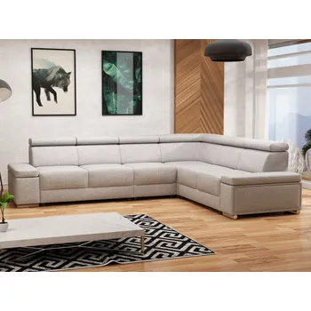 Sedací souprava Rohová sedací souprava ESSIA, světle šedá