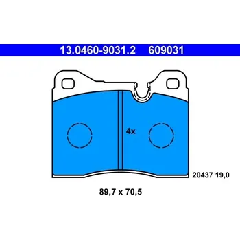 Autodíl Sada brzdových destiček, kotoučová brzda ATE 13.0460-9031.2