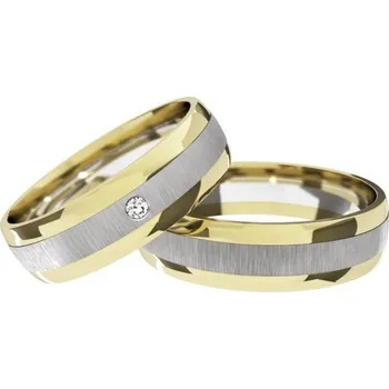 Prsten Primossa Kombinované snubní prsteny Primossa, žluté zlato - vzor č. 872 Dámský prsten: 48 mm, Pánský prsten: 68mm