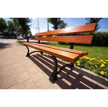 Zahradní lavice PROFICITY Kovová lavička Lodž Barevná kombinace: Mahagon