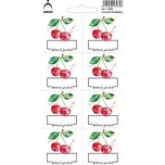 ARCH Dekorační etikety třešně 8 ks 1 arch 9 x 17 cm