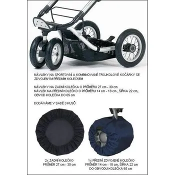 Kolo ke kočárku Ivemababy Návleky na kola - tříkolový kočárek se zdvojeným předním kolem 3 ks