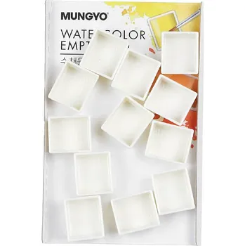 Vodová barva Mungyo - Půlpánvičky na akvarelové barvy - sada 12 ks