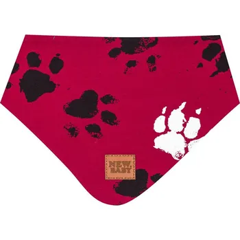 Nákrčník NEW BABY Kojenecký bavlněný šátek na krk New Baby Paw tmavě růžový M