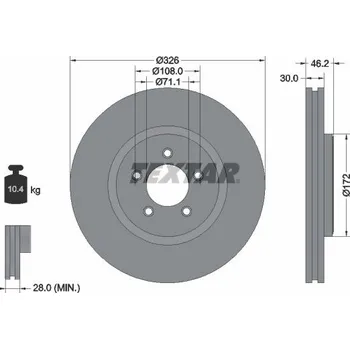 Brzdový kotouč Brzdový kotouč TEXTAR 92173505