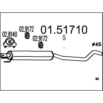 Výfukový systém Střední tlumič výfuku MTS 01.51710
