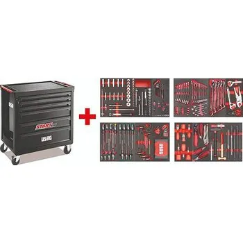 Montážní dílenský vozík s nářadím USAG 516 STXL6NMM (301 ks)