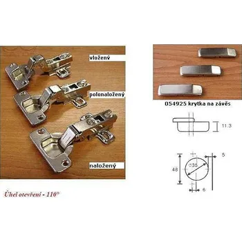Závěs ESO typ naložený+podl. RD-03A (Závěs do dveří skříněk kuchyňských)