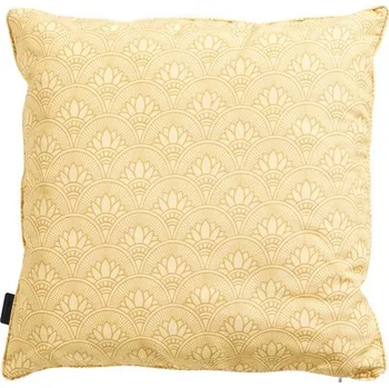 Dekorativní polštářek Polštář dekorační 45 x 45 cm voděodpudivý žlutý s ornamentem
