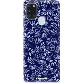 Pouzdro na mobilní telefon Odolné silikonové pouzdro iSaprio - Blue Leaves 05 - Samsung Galaxy A21s
