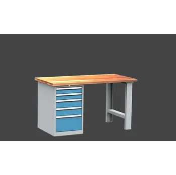 Průmyslová sponka dílenský stůl DPS 1B23 s bukovou spárovkou 50 mm, kontejner + doprava zdarma