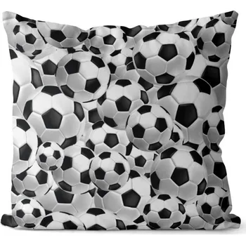 Dekorativní polštářek Polštář Fotbalové míče (Velikost: 40 x 40 cm)