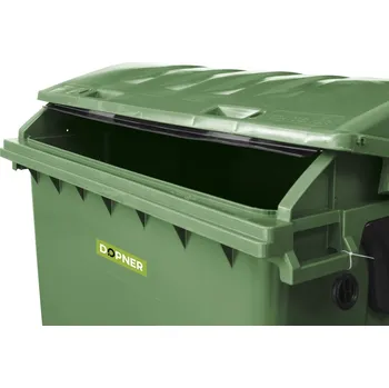 Železářství Kontejner 1100 l plastový DOPNER, zelený Typ víka: Plné víko