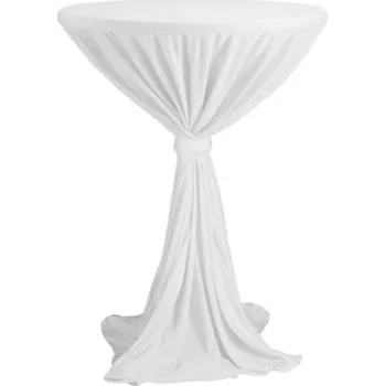 ubrus DENA Venice - ubrus na koktejlový stůl ∅ 80 - 85 cm se stuhou, Bílá 111000