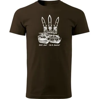 Pánské tričko Triko 2K12 Kub / SA-6 Gainful - hnědá