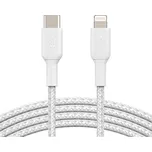 Belkin BOOST CHARGE™ Lightning/USB-C kabel, 2m, bílý - odolný