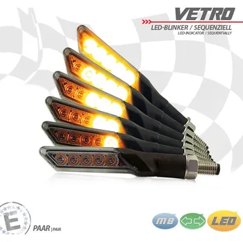 Osvětlení pro motocykl HS MOTO - Německo Led sekvenční blinkry VETRO