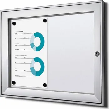 Jansen Display Vnitřní uzamykatelná vitrína základní 2xA4 "Economy", plechová záda, atest B1 Množství: Od 10 ks