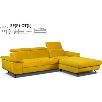 MEBLOSOFT Sektorová sedací souprava LOFT 2F+OT (všechny potahové látky)