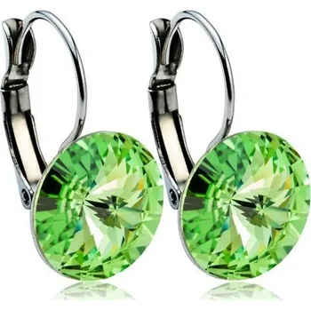 Náušnice Ocelové náušnice s krystaly Swarovski 12 mm, PERIDOT