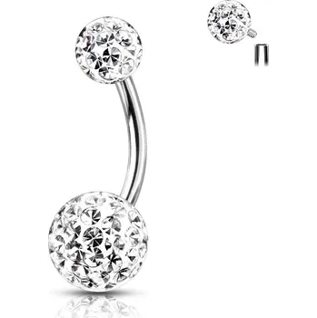 Piercing Piercing do pupíku s vnitřním závitem (čirá)