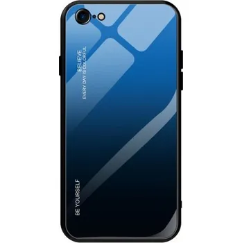 Pouzdro na mobilní telefon Kryt se skleněnou zadní stranou pro iPhone 7 / 8 / SE (2020/2022) - modročerný
