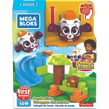 Stavebnice Mega Mega Bloks Peek a Blocks velká skluzavka - lesní panda