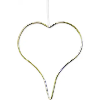 Vánoční dekorace Srdce závěs kov 17cm zlatá (786408)