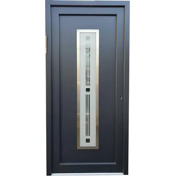 Vchodové dveře SOFT vchodové plastové dveře AFRODITA, antracit/bílá, 100x210 cm (jednokřídlé plastové dveře 100x210 cm)