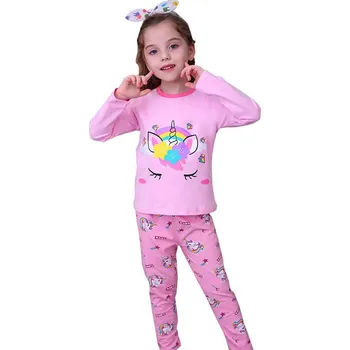 Dívčí pyžamo Čína Dětská dívčí podzimní/jarní pyžámka Varianta: Jednorožec, Velikost: 3T