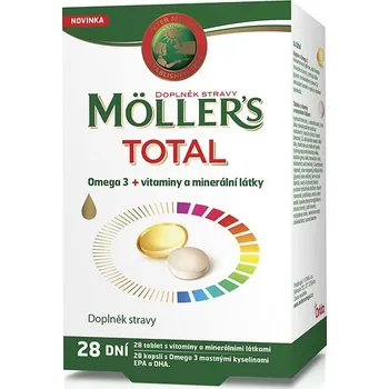 Orkla Health Möllers Total Omega 3 + vitaminy a minerální látky 28 cps.