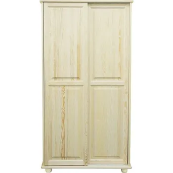 Šatní skříň Dvoudveřová šatní skříň s posuvnými dveřmi KL-014A, masiv borovice