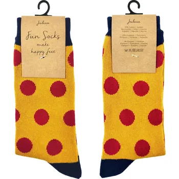 Pánské ponožky Veselé žluté ponožky s puntíky - 35-38