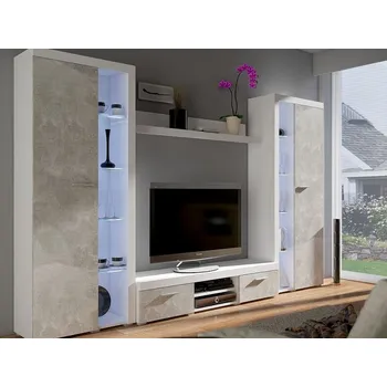 Obývací stěna ROBIN PLUS obývací stěna, bílá/beton