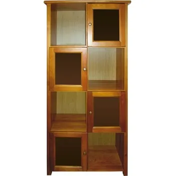 Knihovna Atypická knihovna s dvířky Vega VG-004, masiv borovice