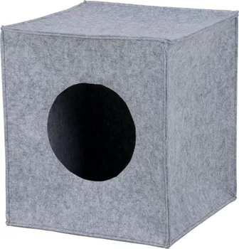 Pelíšek pro kočku Trixie Anton filcová krabice 33 × 33 × 37 cm šedá