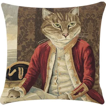 Dekorativní polštářek Gobelínový polštář Kocour markýz - 45*15*45 cm