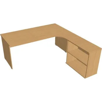 Kancelářský vozík HOBIS kancelářský stůl pracovní, sestava levá - GE 1800 H L, buk + doprava zdarma