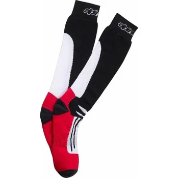 Pánské ponožky A Dlouhé ponožky / podkolenky ALPINESTARS RACING ROAD COOLMAX® (černá/bílá/červená) vel. S/M 36-41