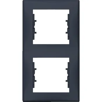 Elektrická zásuvka Sedna rámeček 2-násobný svislý Grafit