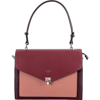 Kabelka Dámská střední pevná kabelka-aktovka na rameno/do ruky David Jones 6409 vínová | KabelkyproVas.cz